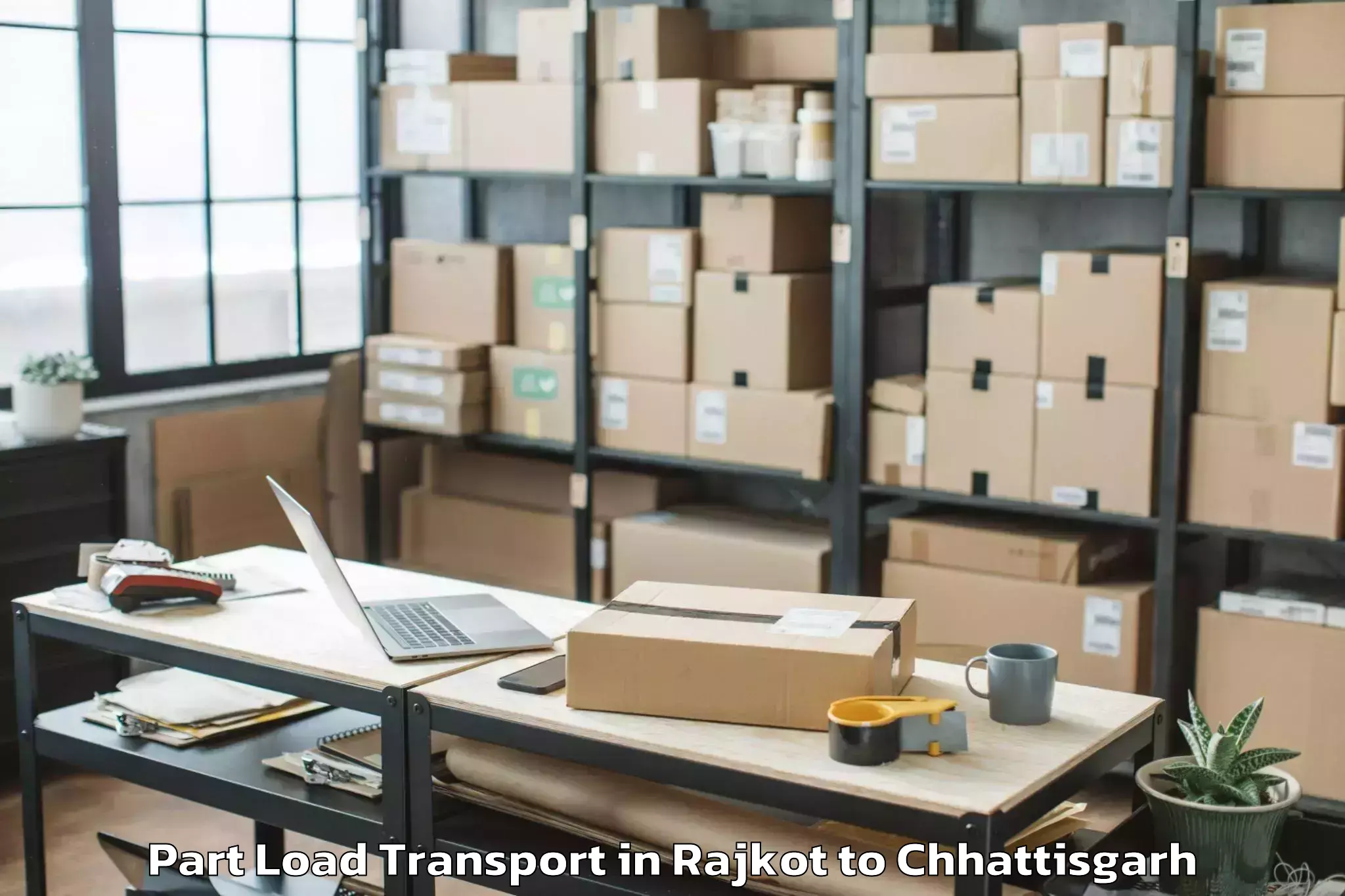 Leading Rajkot to Raigarh Part Load Transport Provider